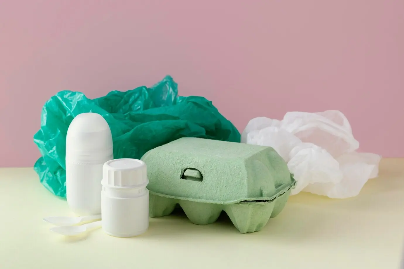 Formwork using a plastic bag and bottles